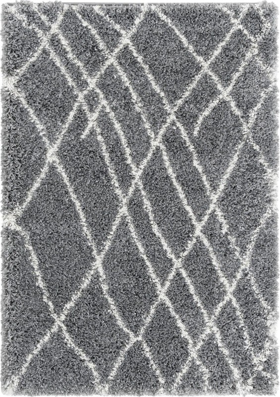 2' x 3' Clearbrook · Diamond Shag Rug, pebble gray