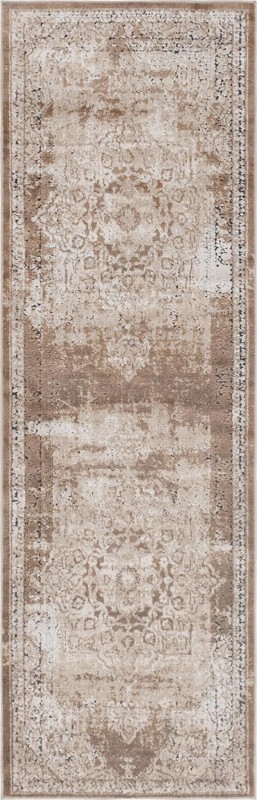Todd · Distressed medallion rug, khaki and beige