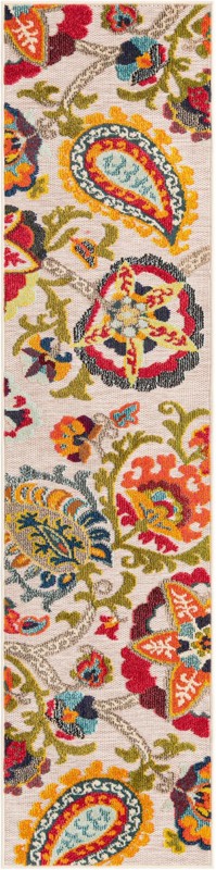 Woolley · Floral / botanical Outdoor Rug, multi beige