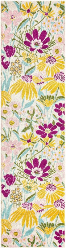2' 7 x 10' Fennel · Floral / botanical rug, white