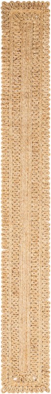 1' 2 x 10' Pentland · Border Braided Jute Rug, natural