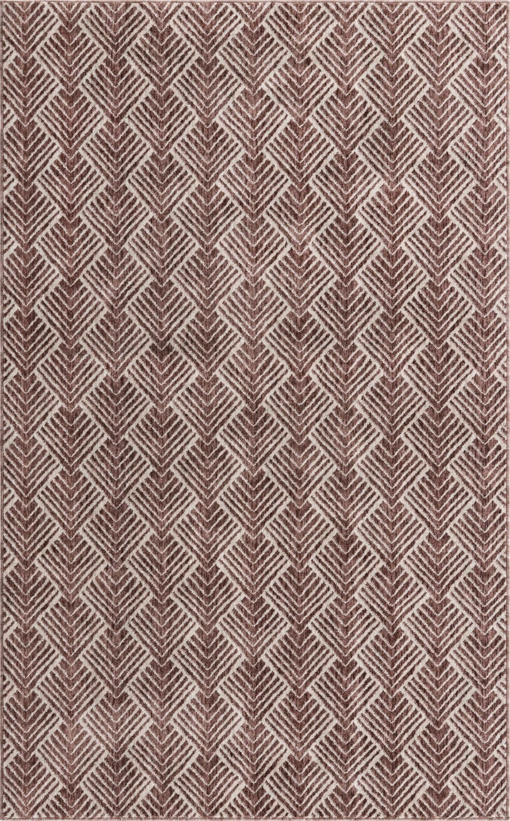 5' 3 x 8' Riverbend · Geometric rug, dusty rose
