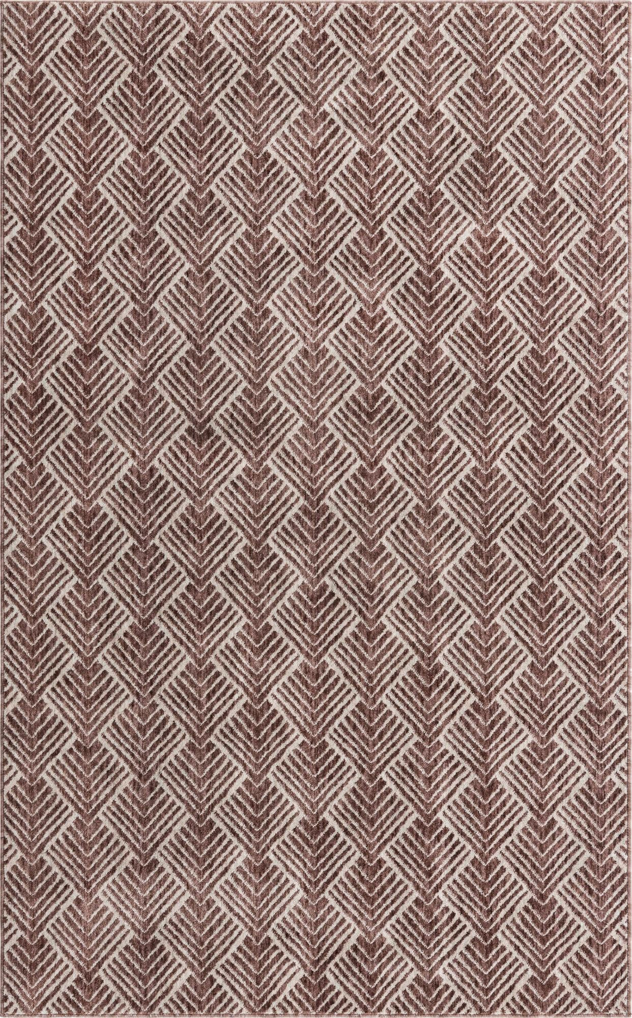 5' 3 x 8' Riverbend · Geometric rug, dusty rose