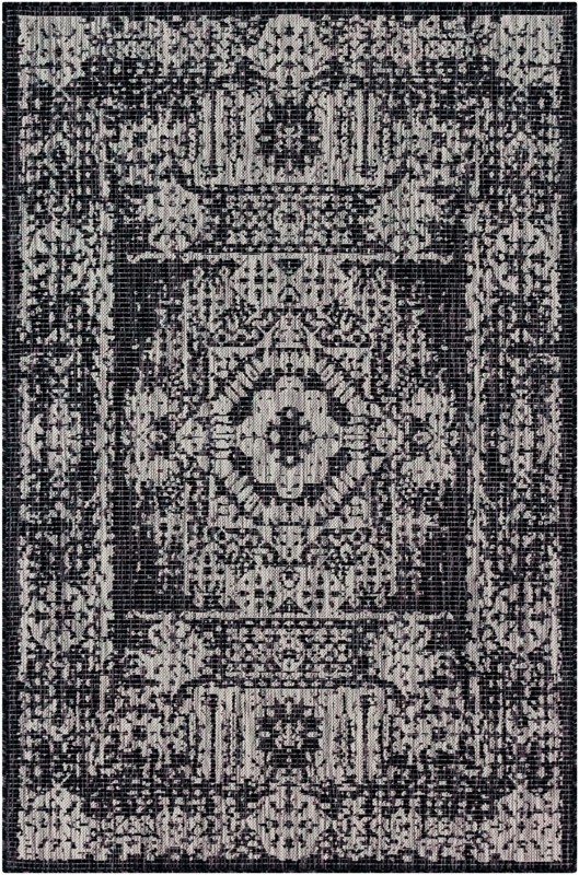 4' x 6' Hayden · Border Outdoor Rug, charcoal