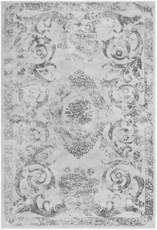 4' x 6' Crockett · Border rug, gray