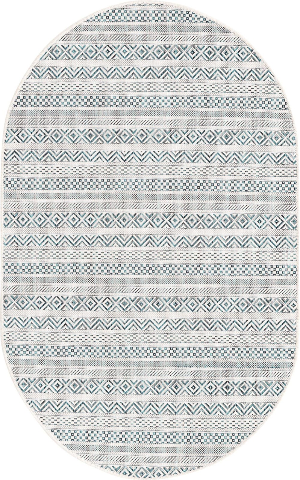 3' x 5' 3 Merlin · Geometric Outdoor Rug, teal