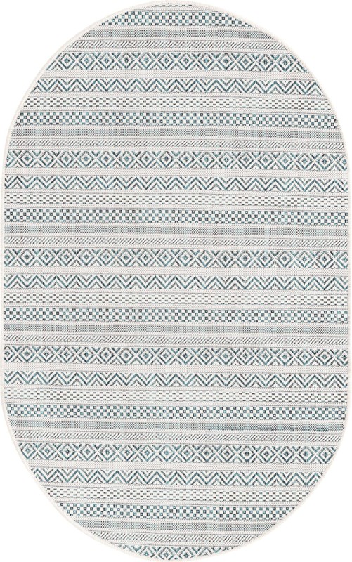 3' x 5' 3 Merlin · Geometric Outdoor Rug, teal