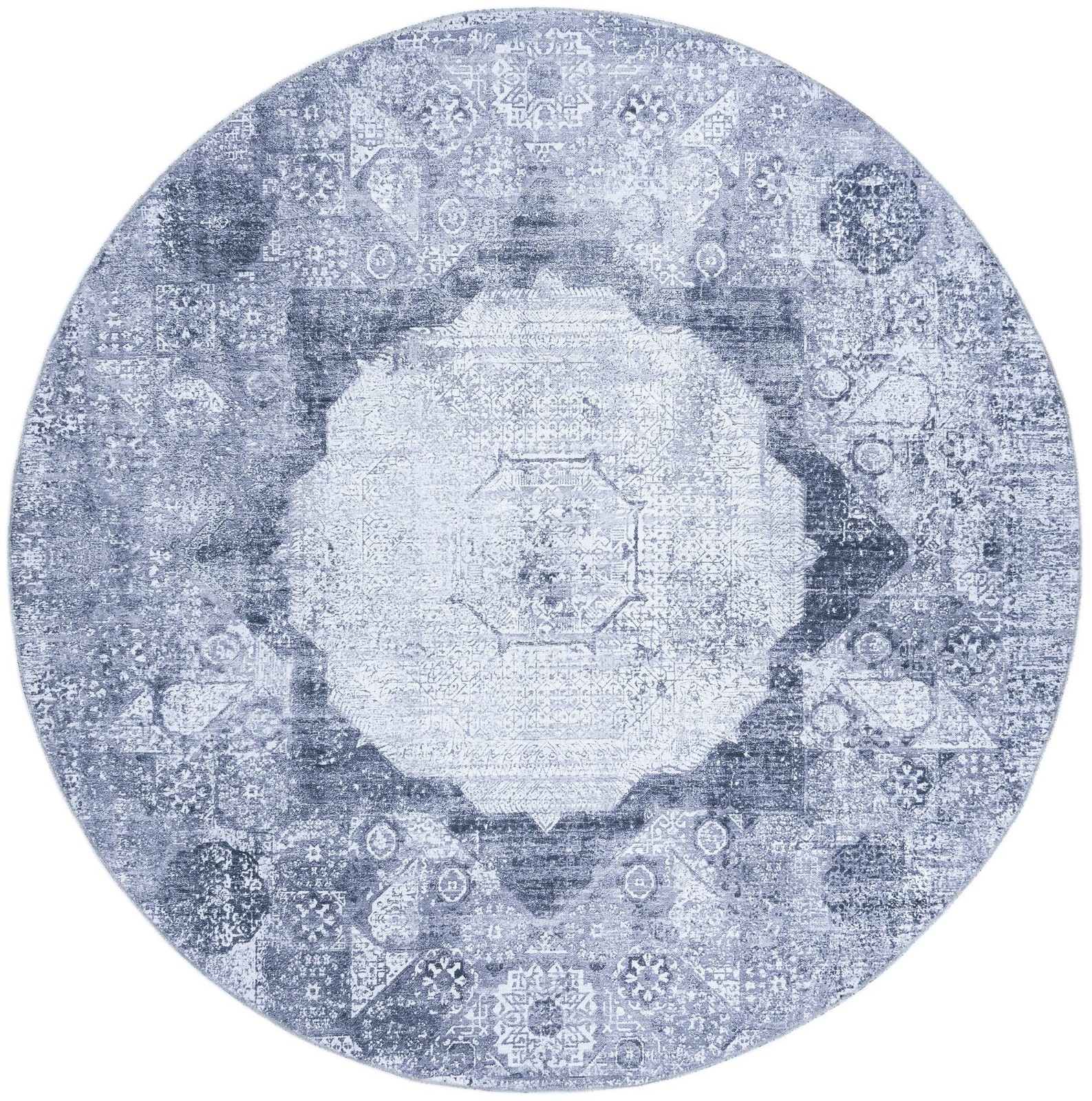 7' 10 x 7' 10 Fallowfield · Medallion Washable Rug, gray ivory