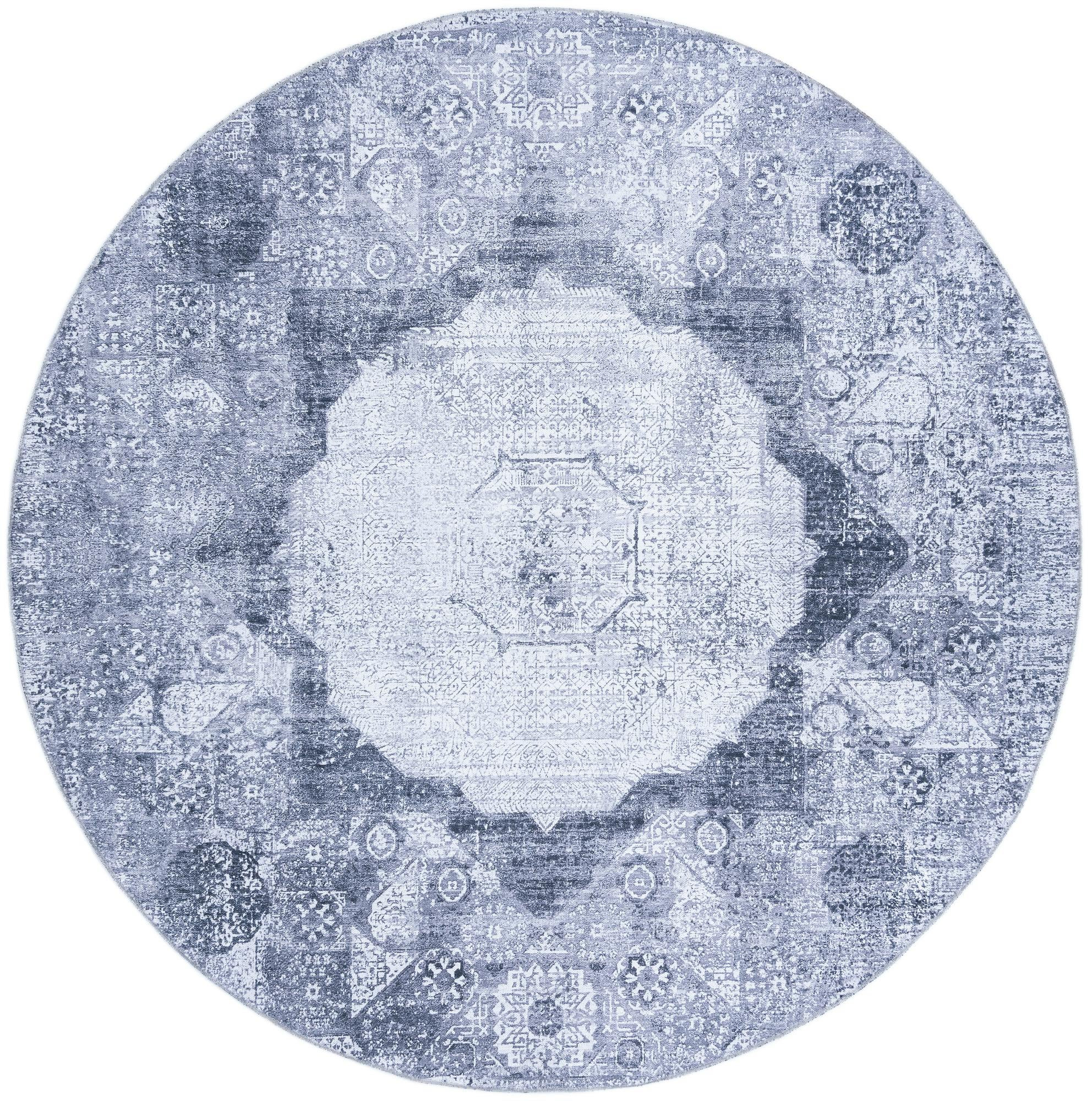 7' 10 x 7' 10 Fallowfield · Medallion Washable Rug, gray ivory