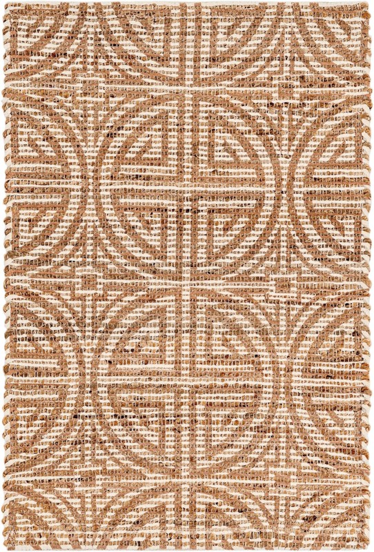 2' x 3' 1 Pasco · Geometric trellis rug, brown and ivory