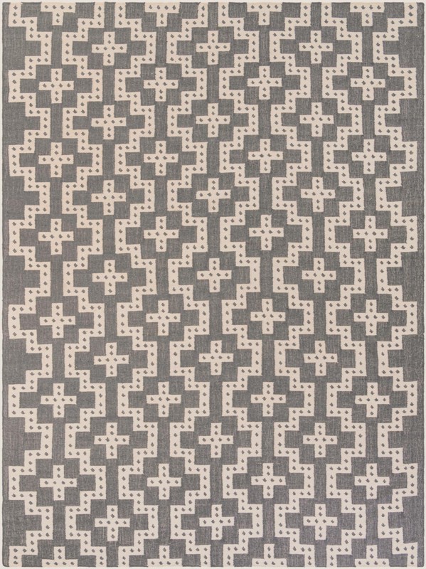 Earley · Geometric Wool Rug, gray and white