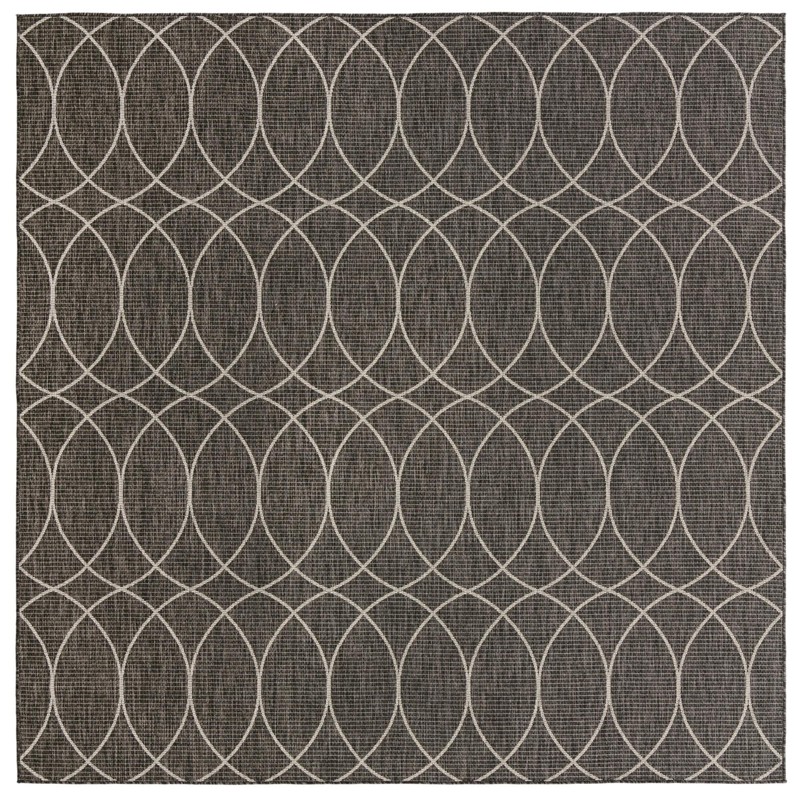 Atkins · Geometric Outdoor Rug, charcoal