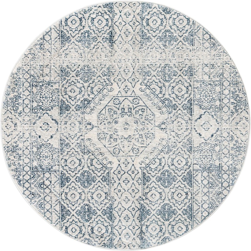 4' x 4' Bradshaw · Medallion rug, gray