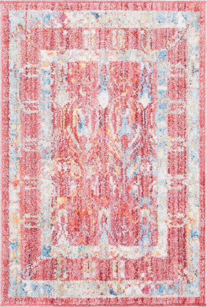 2' 2 x 3' Mistral · Border rug, red