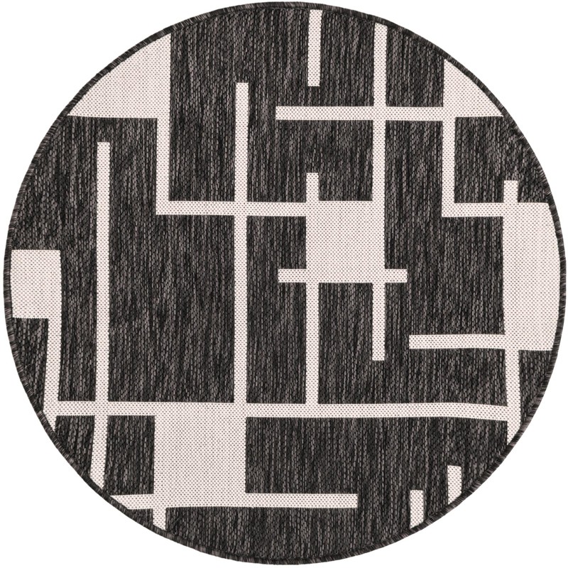 Gillespie · Geometric Outdoor Rug, black and white