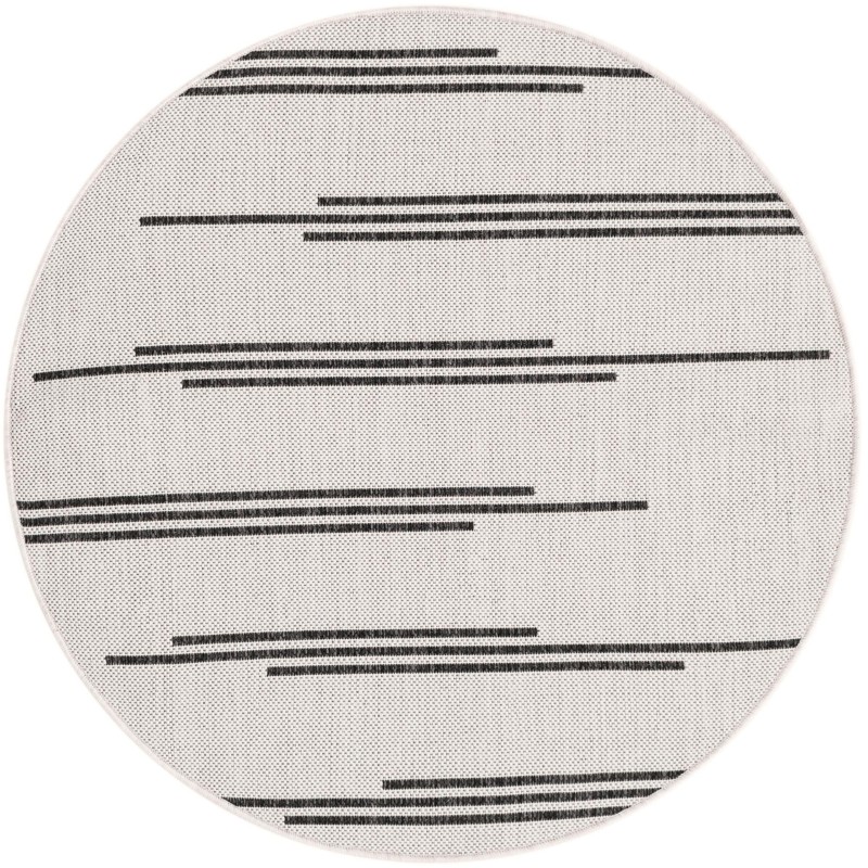3' x 3' Farrow · Lines Outdoor Rug, white and black