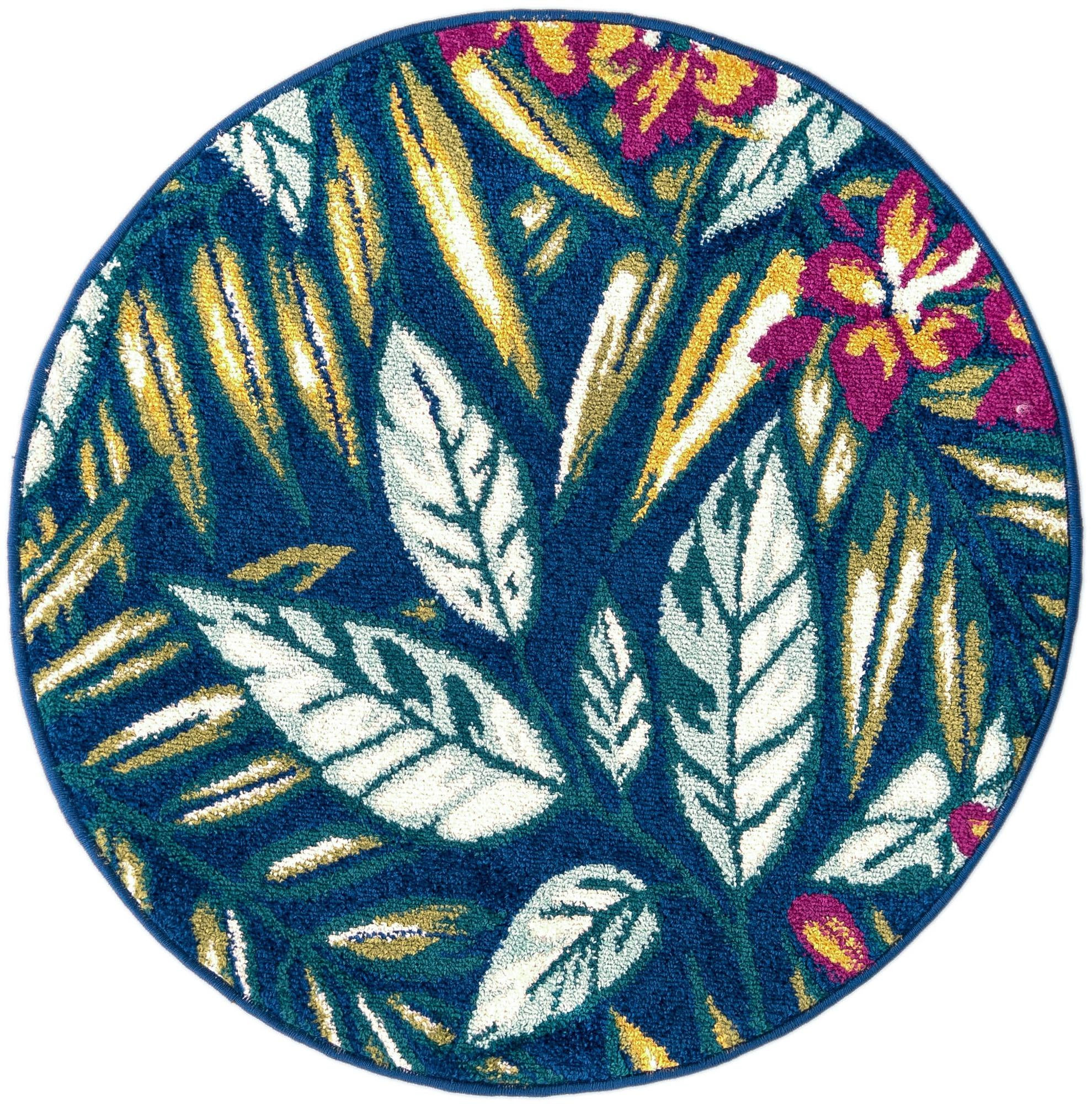 3' 3 x 3' 3 Shoal · Border rug, navy
