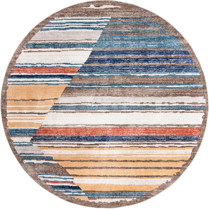 10' x 10' Baird · Striped rug, ivory and multicolor