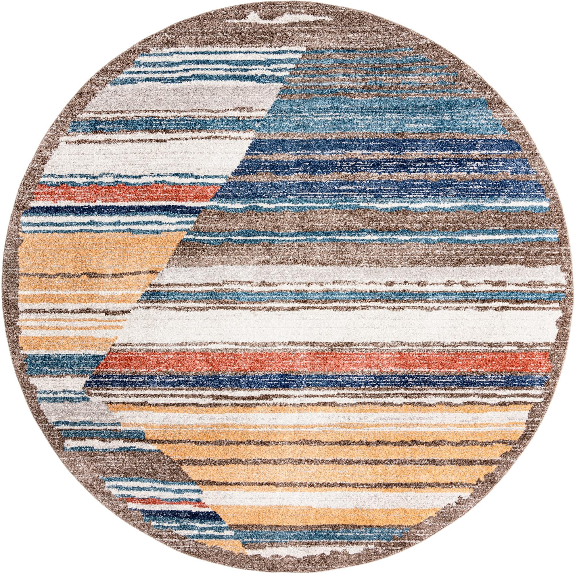 10' x 10' Baird · Striped rug, ivory and multicolor