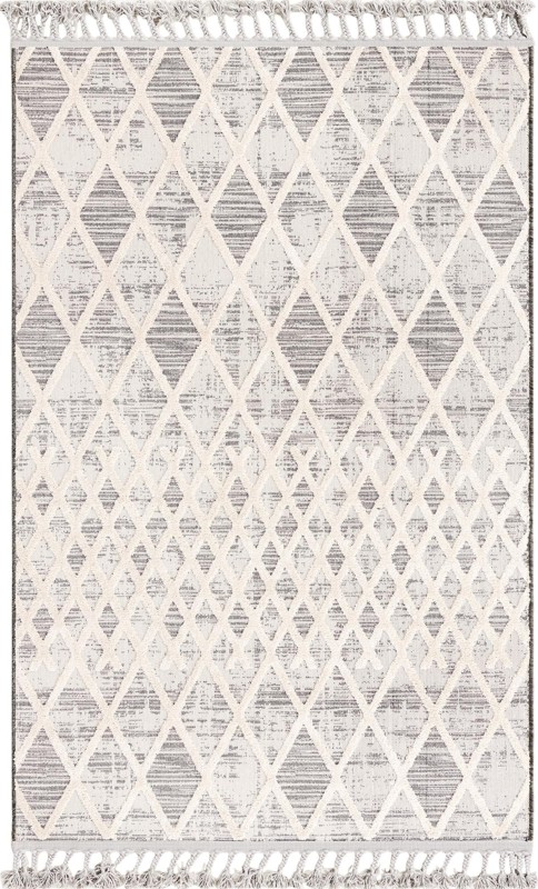 4' x 6' Hamish · Diamond rug, gray and beige