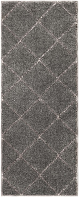 2' x 5' Gilchrist · Diamond rug, gray and silver