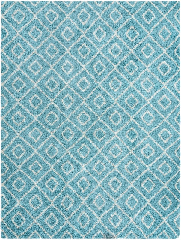 10' x 13' Brock · Diamond Shag Rug, aqua