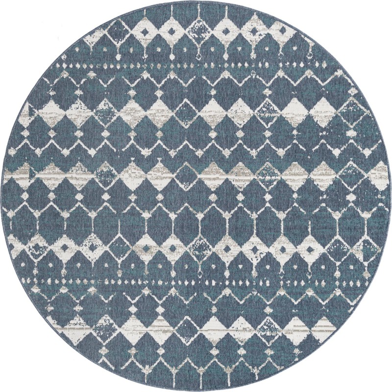 7' x 7' Stowe · Diamond Outdoor Rug, navy