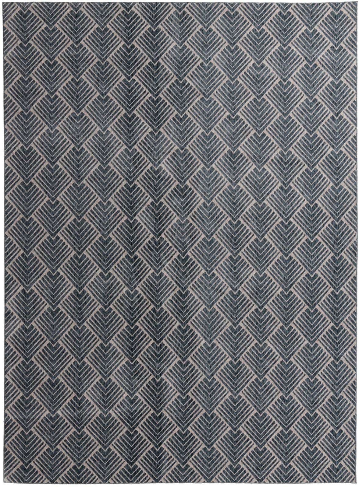 10' x 13' Riverbend · Geometric rug, harbor blue
