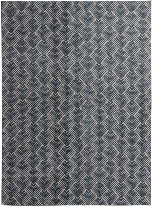 Riverbend · Geometric rug, harbor blue