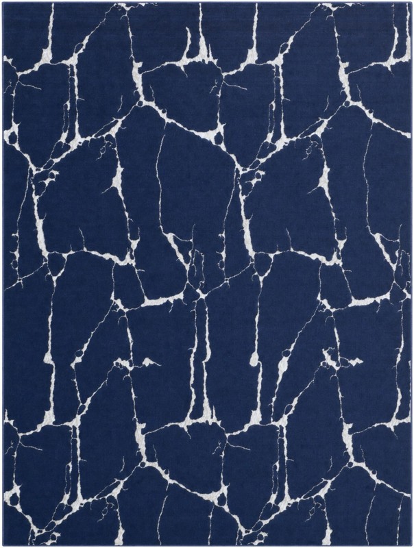 9' x 12' Ravenhill · Abstract rug, navy blue and silver
