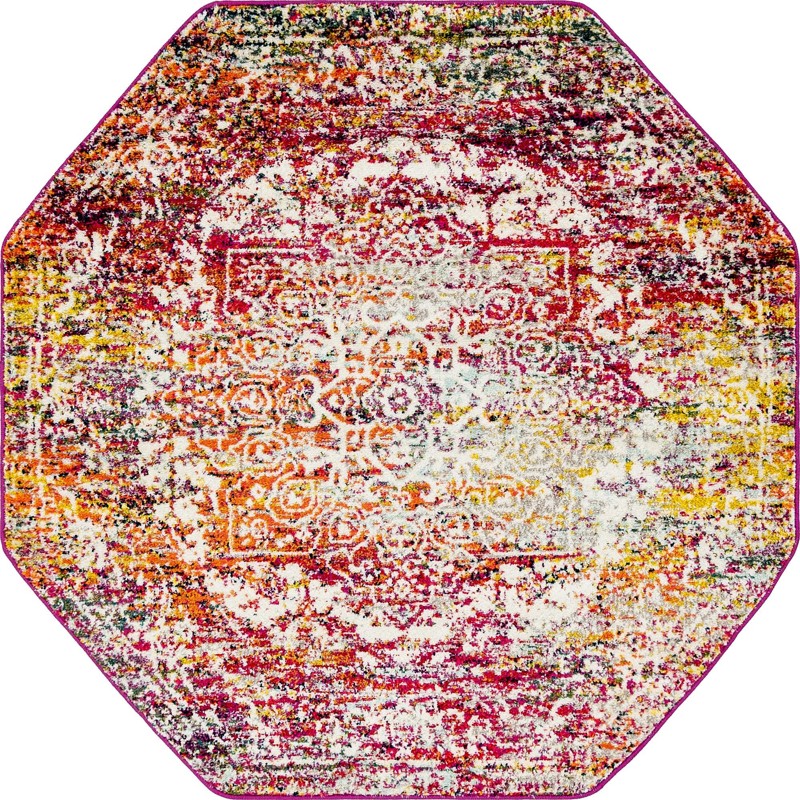 5' 3 x 5' 3 Birch · Medallion rug, multi