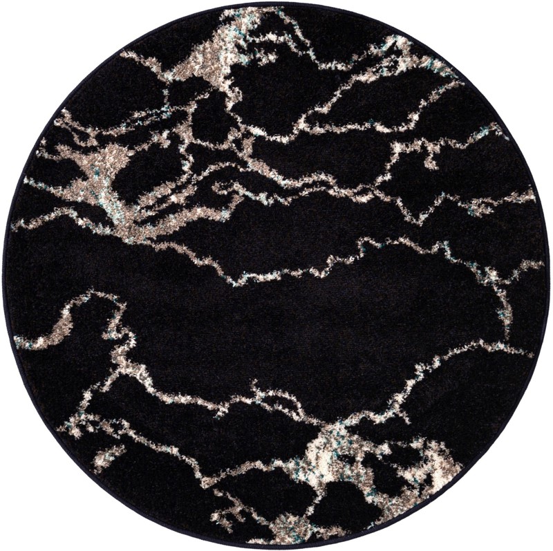3' x 3' Irwin · Abstract rug, navy blue