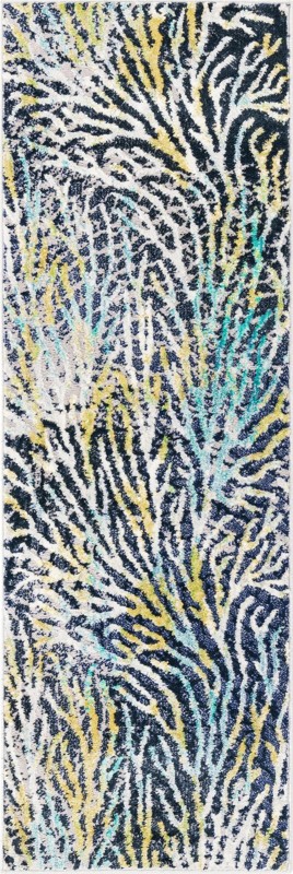 2' x 6' Braemar · Floral / botanical rug, blue
