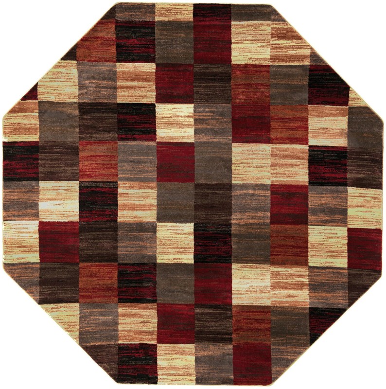 Corwin · Checkered rug, burgundy and brown