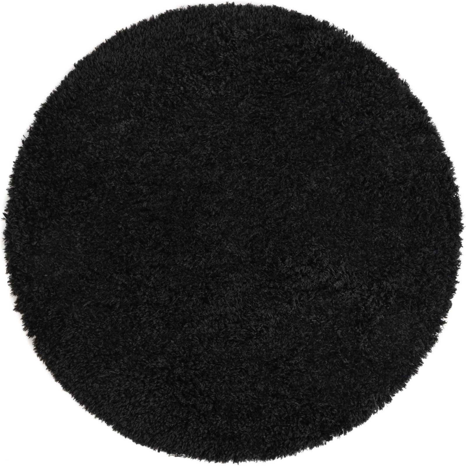5' x 5' Olympia · Solid shag rug, onyx black