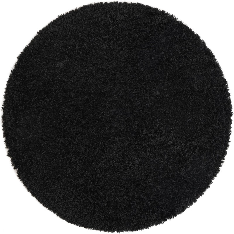 5' x 5' Olympia · Solid shag rug, onyx black