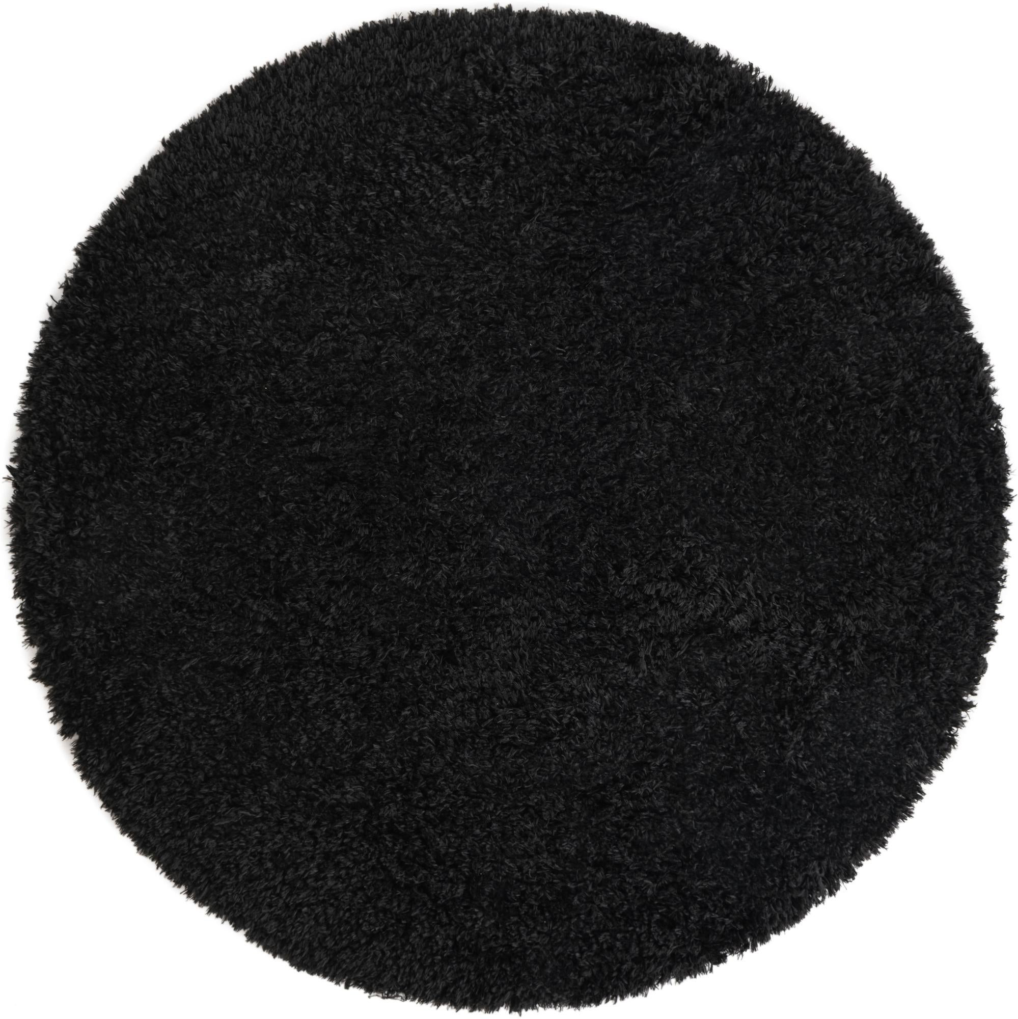 5' x 5' Olympia · Solid shag rug, onyx black