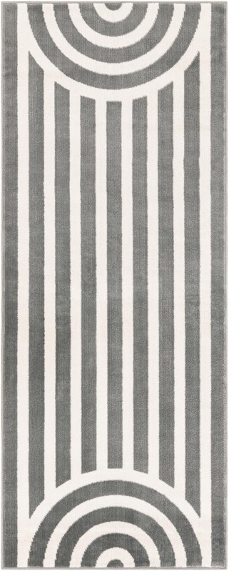 2' x 5' Nye · Geometric rug, silver gray