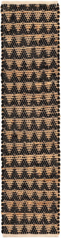 1' 2 x 5' 1 Ashby · Geometric Chindi Rug, black and natural