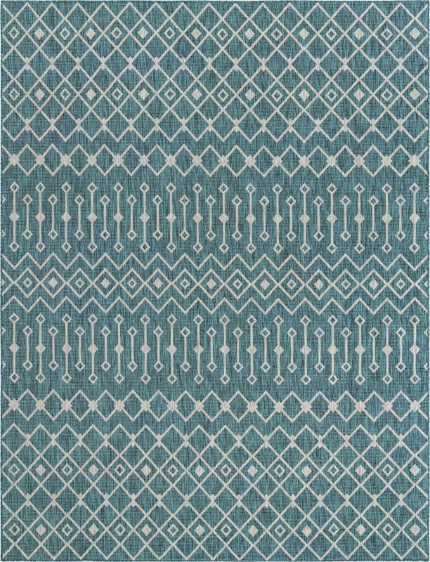 Kearney · Diamond Outdoor Rug, teal