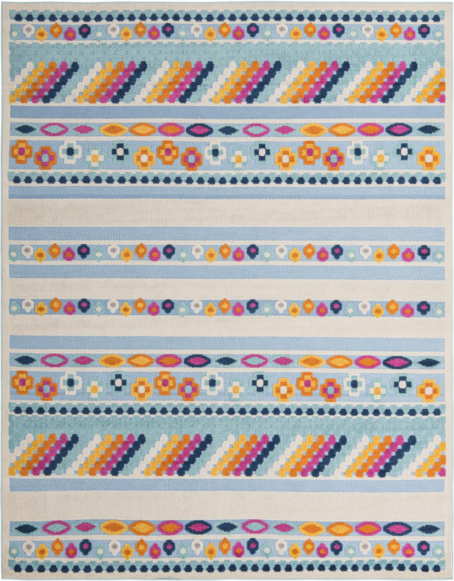 9' x 12' Tanner · Geometric Outdoor Rug, blue