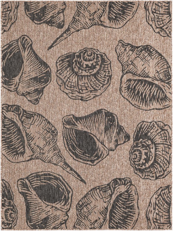 5' 3 x 7' Arcata · Pictoral Outdoor Rug, brown and black