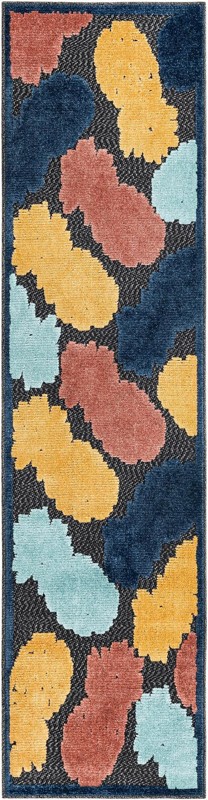 2' x 8' Ewell · Abstract Outdoor Rug, black