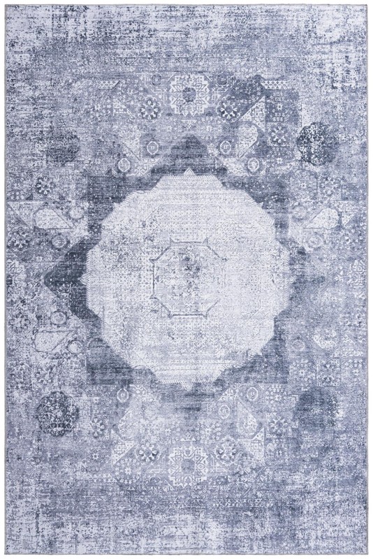 Fallowfield · Medallion Washable Rug, gray ivory