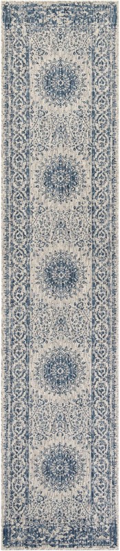2' 7 x 12' Royce · Border Outdoor Rug, blue