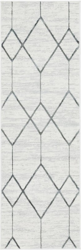2' x 6' Thatcher · Diamond rug, white