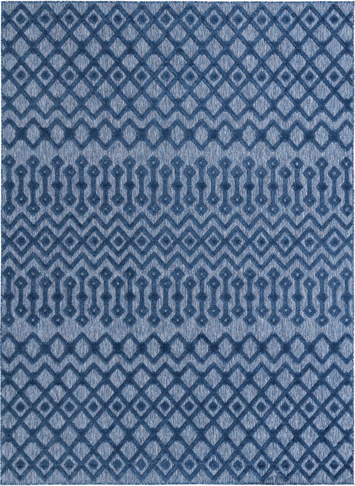 9' x 12' Creed · Chevron Outdoor Rug, navy
