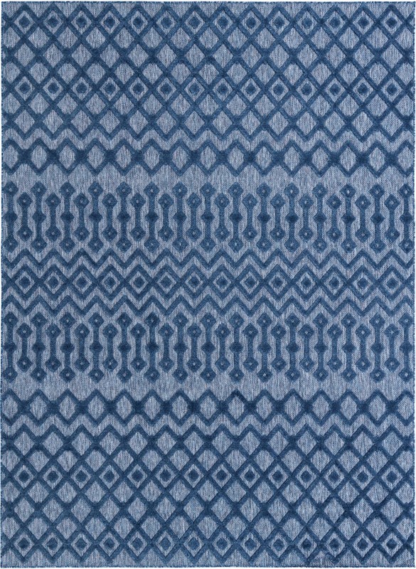 Creed · Chevron Outdoor Rug, navy
