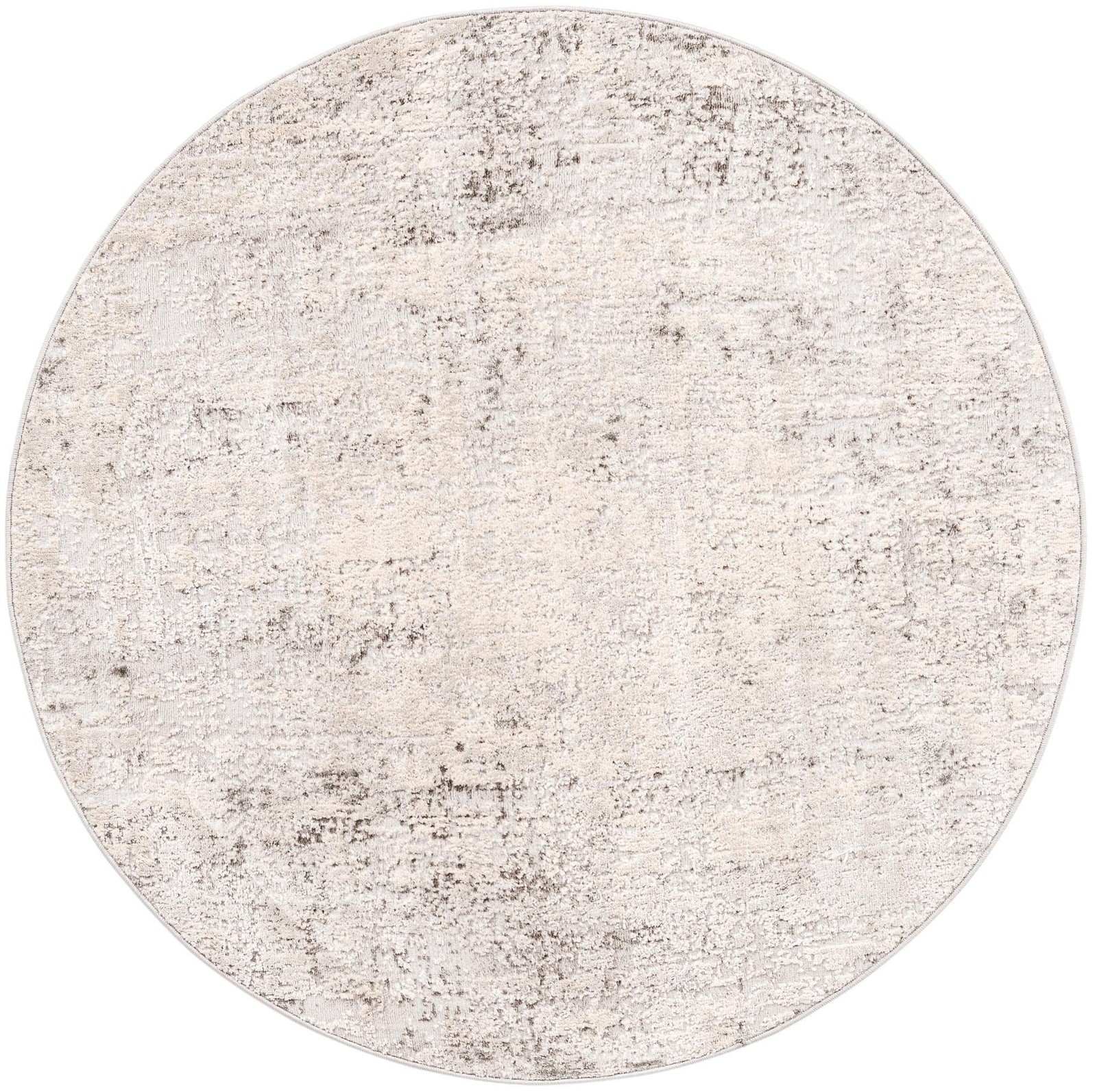 4' x 4' Stanton · Abstract rug, silver and ivory