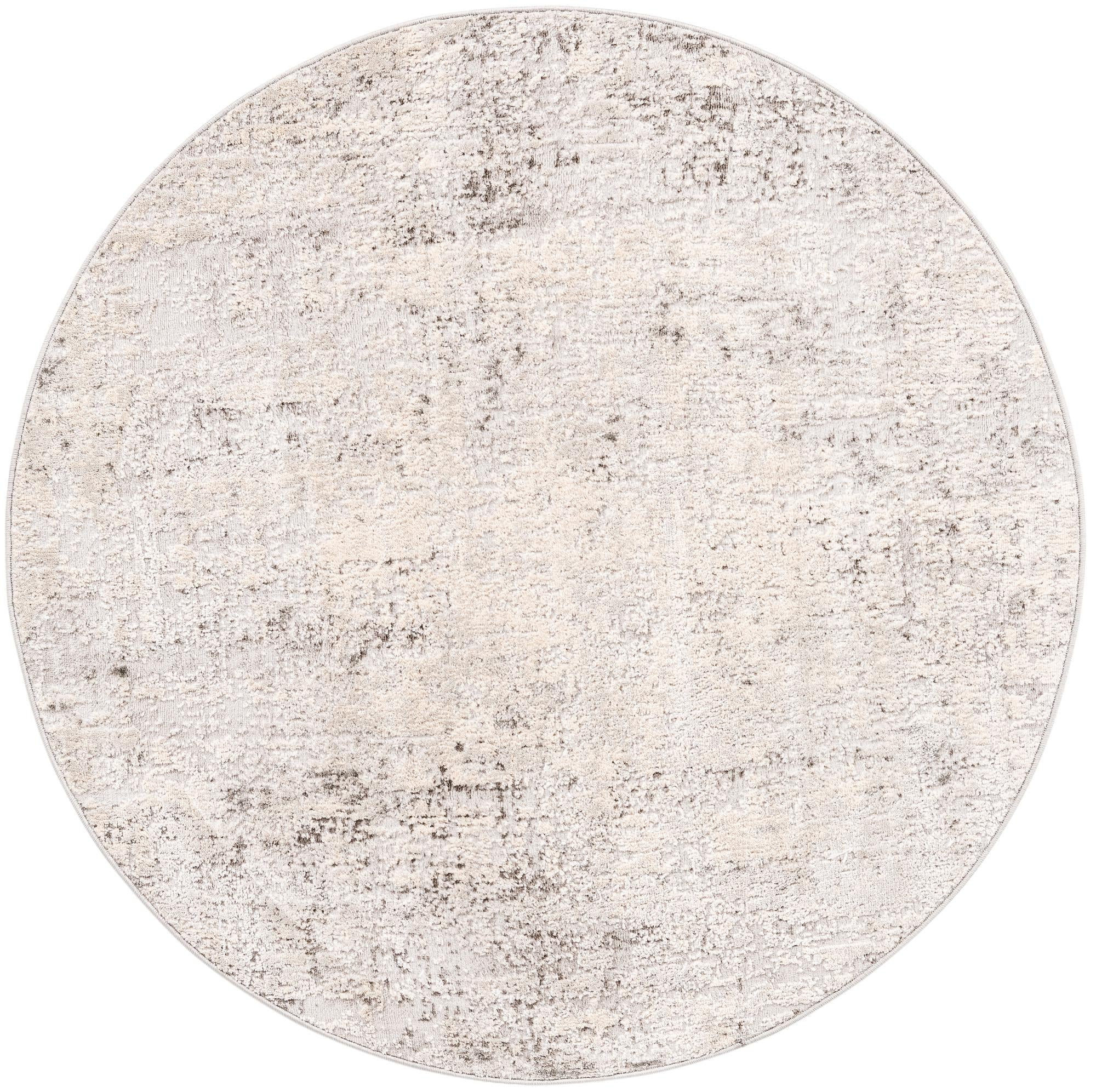 4' x 4' Stanton · Abstract rug, silver and ivory